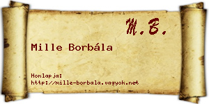 Mille Borbála névjegykártya